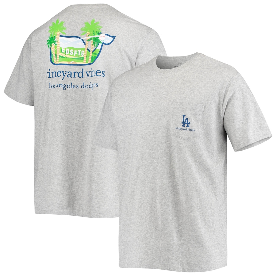 Men's Los Angeles Dodgers Vineyard Vines Heathered Gray Localized Logo T-Shirt Men's Los Angeles Dodgers Vineyard Vines Heathered Gray Localized Logo T-Shirt