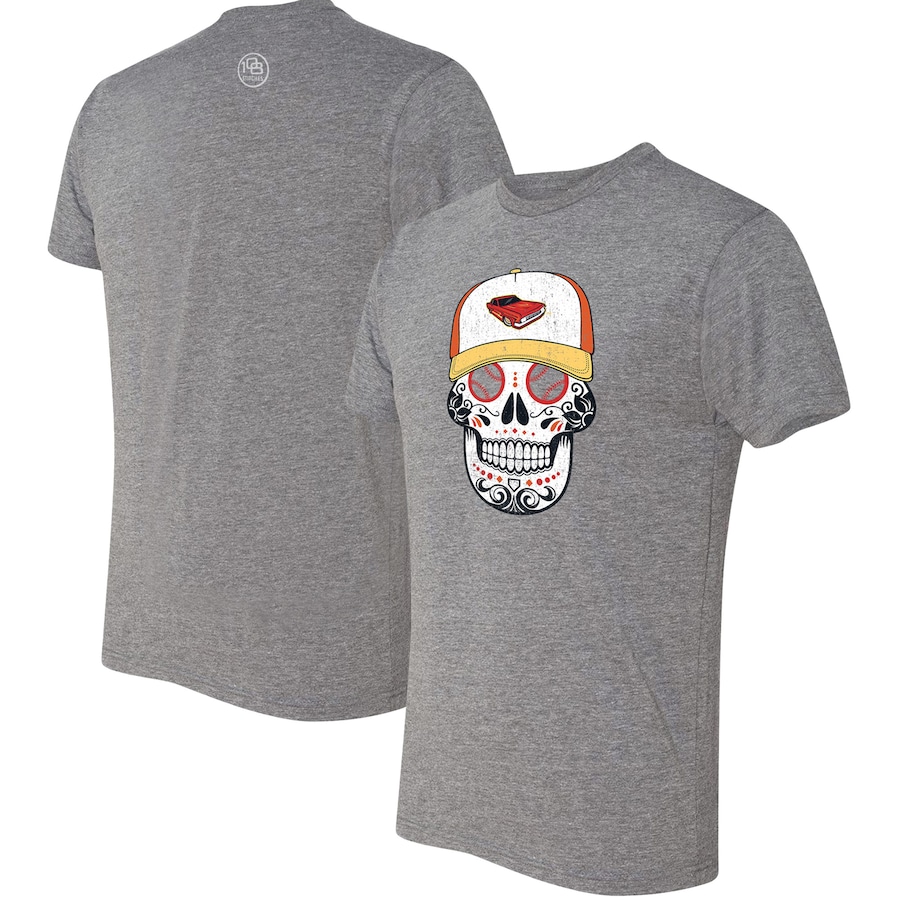 Men's Lowriders de Fresno Heathered Gray Copa de la Diversion Sugar Skull Tri-Blend T-Shirt Men's Lowriders de Fresno Heathered Gray Copa de la Diversion Sugar Skull Tri-Blend T-Shirt