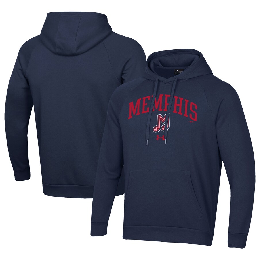 Men's Memphis Redbirds Under Armour Navy All Day Fleece Pullover Hoodie Men's Memphis Redbirds Under Armour Navy All Day Fleece Pullover Hoodie