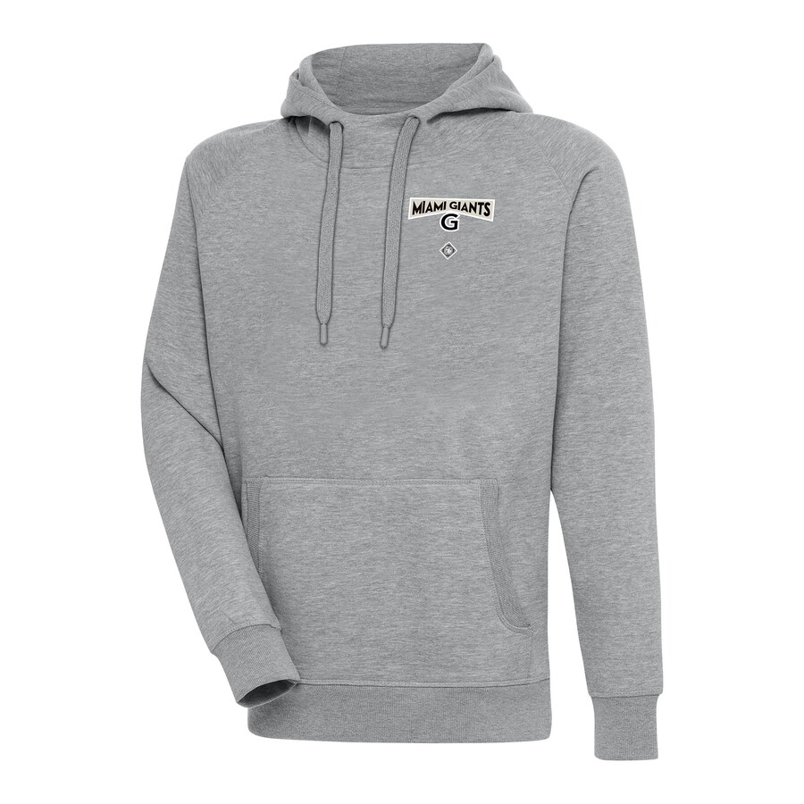 Men's Miami Giants Antigua Heather Gray Victory Pullover Hoodie Men's Miami Giants Antigua Heather Gray Victory Pullover Hoodie