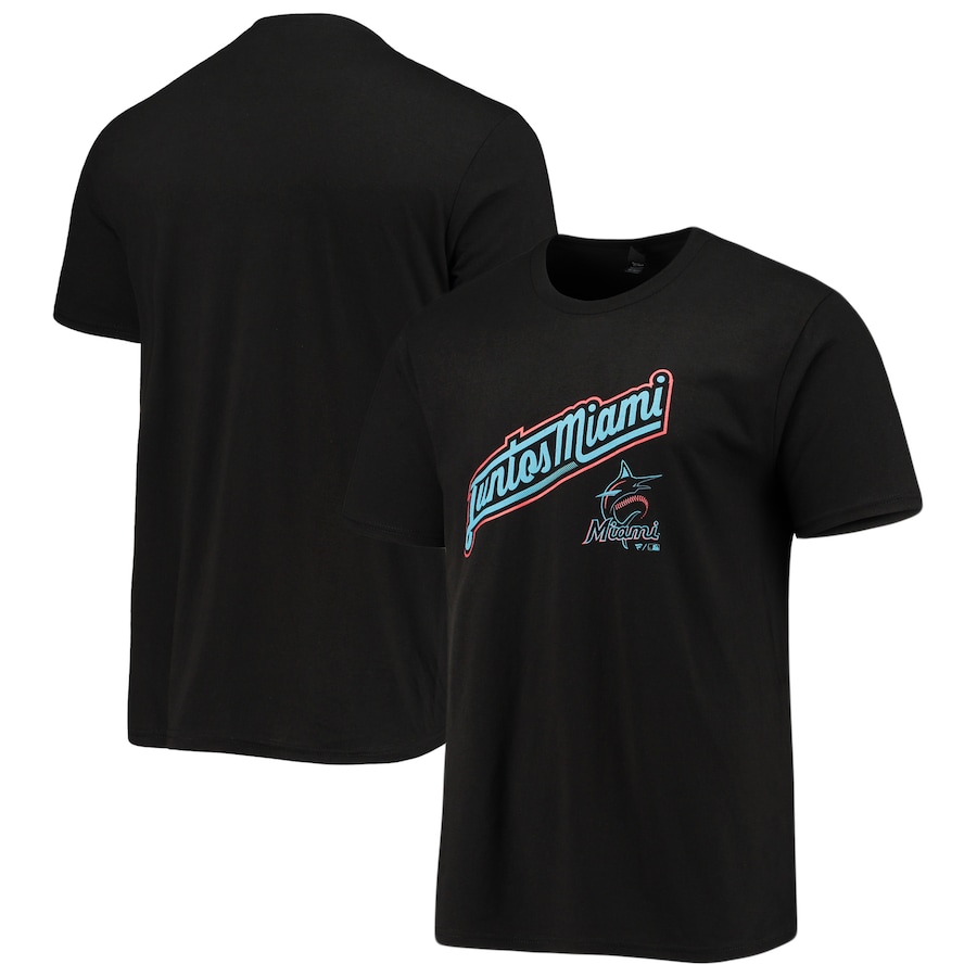 Men's Miami Marlins Black Local Tri-Blend T-Shirt Men's Miami Marlins Black Local Tri-Blend T-Shirt