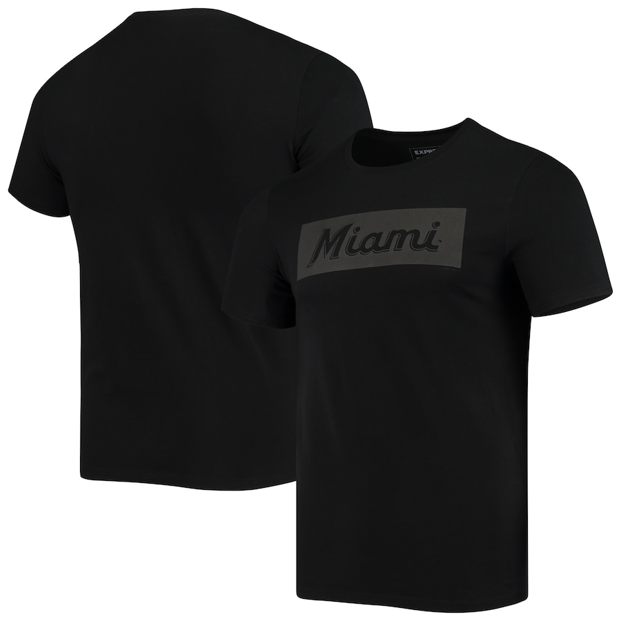 Men's Miami Marlins Express Black Team Out T-Shirt Men's Miami Marlins Express Black Team Out T-Shirt