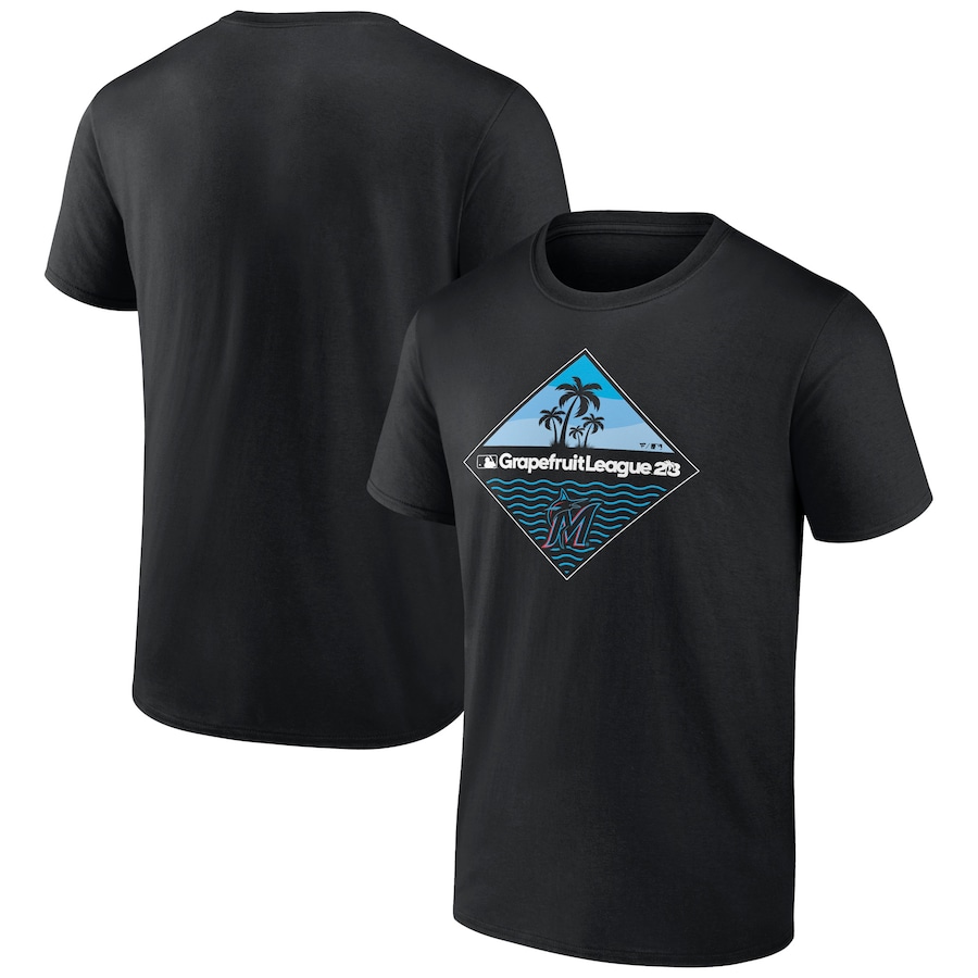 Men's Miami Marlins Black 2023 MLB Spring Training Diamond T-Shirt