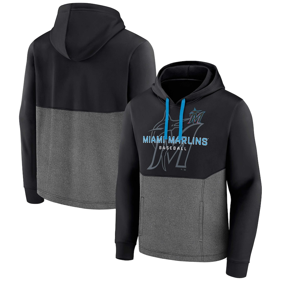 Men's Miami Marlins Black Call the Shots Pullover Hoodie Men's Miami Marlins Black Call the Shots Pullover Hoodie