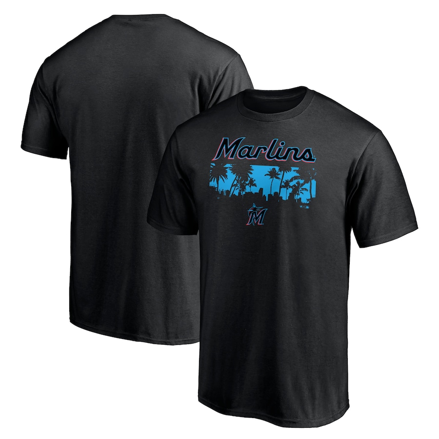Men's Miami Marlins Black Palms T-Shirt