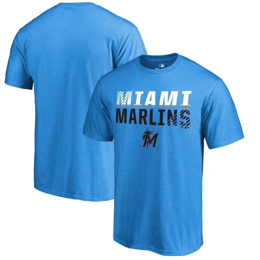 Men's Miami Marlins Blue Fade Out T-Shirt