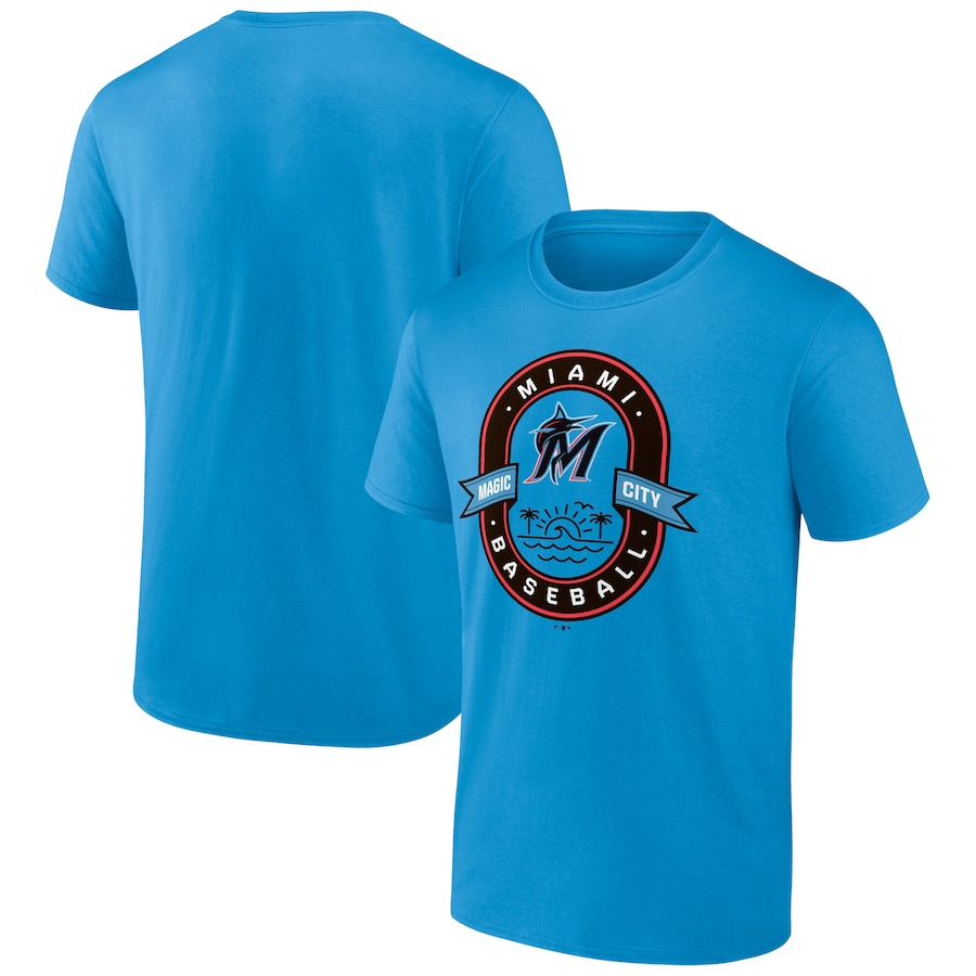 Men's Miami Marlins Blue Glory Bound Magic City T-Shirt Men's Miami Marlins Blue Glory Bound Magic City T-Shirt