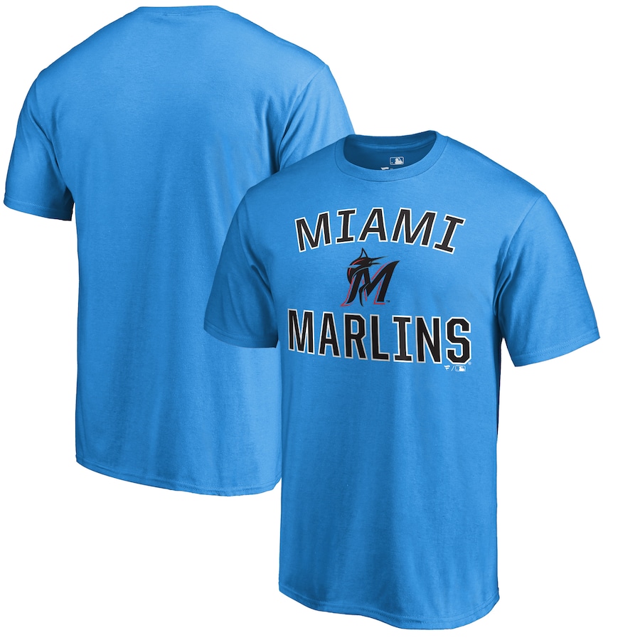 Men's Miami Marlins Blue Victory Arch T-Shirt