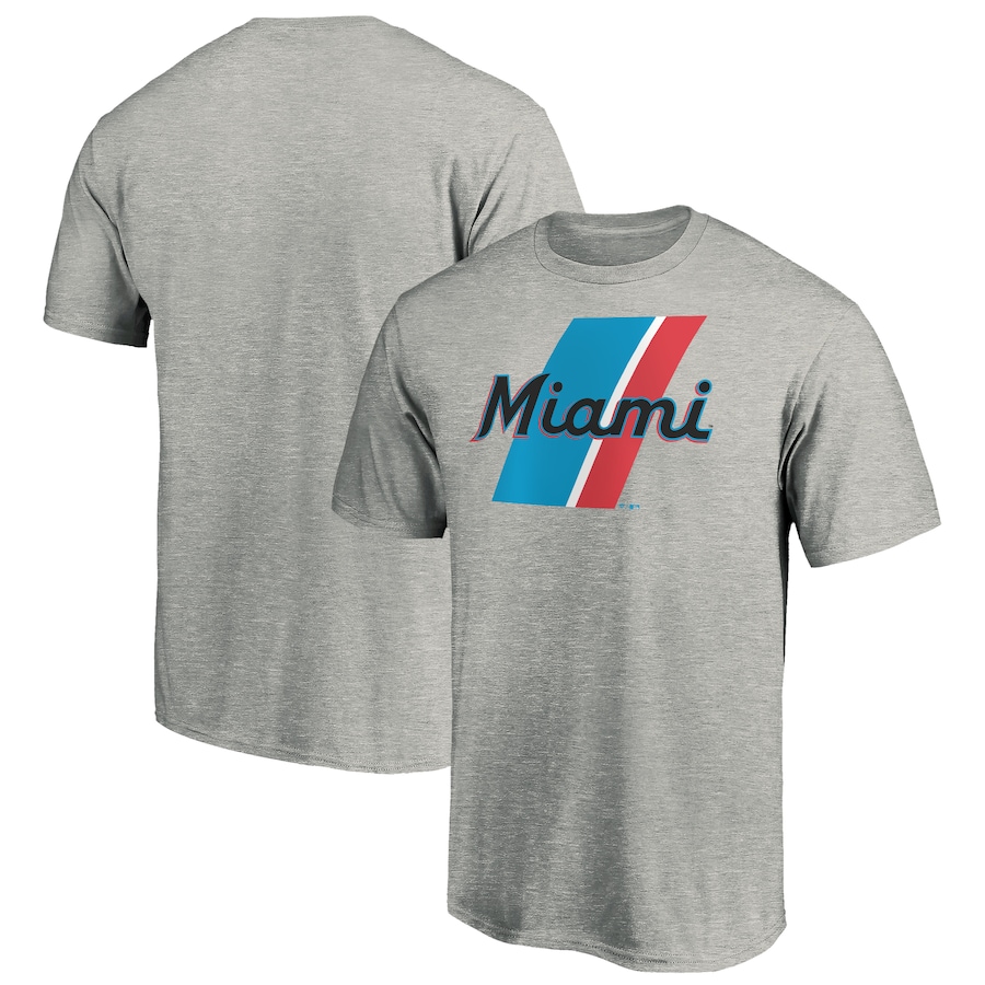 Men's Miami Marlins Heathered Gray Team Prep T-Shirt Men's Miami Marlins Heathered Gray Team Prep T-Shirt