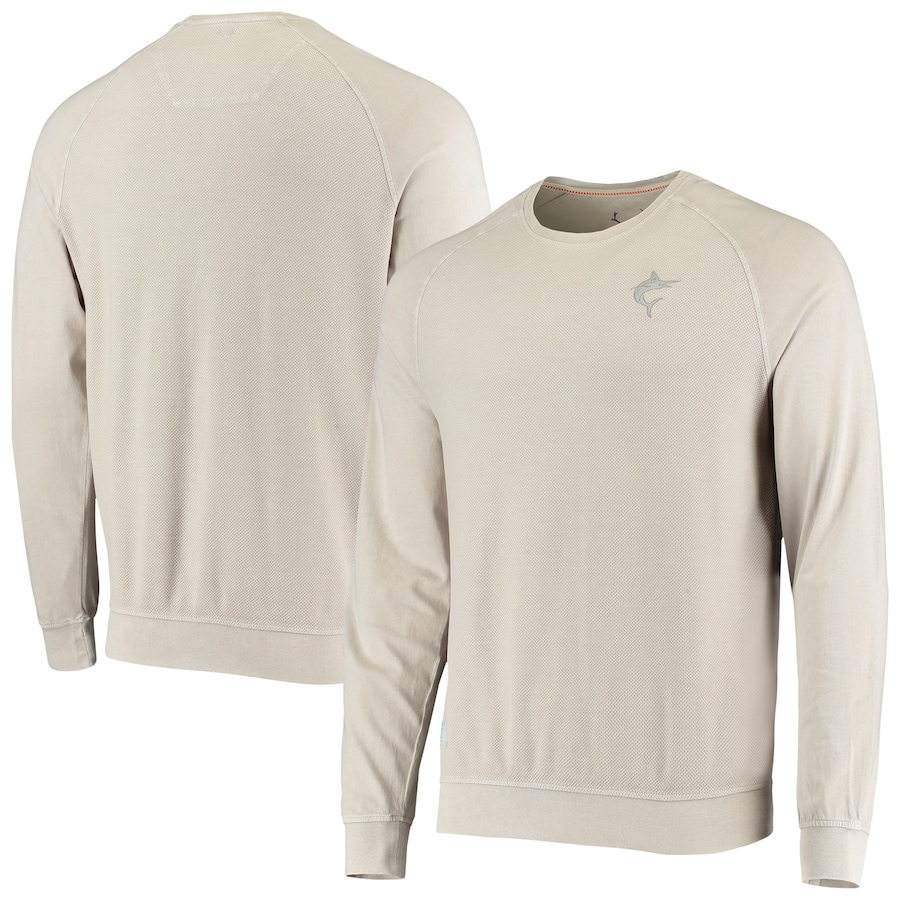 Men's Miami Marlins Levelwear Cream Jasper Pullover Raglan Sweatshirt Men's Miami Marlins Levelwear Cream Jasper Pullover Raglan Sweatshirt