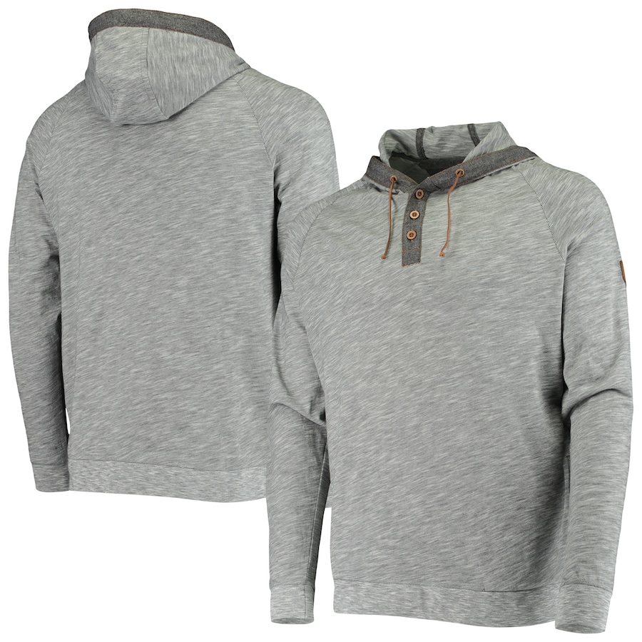 Men's Miami Marlins Levelwear Gray Salute Cameron Raglan Pullover Hoodie