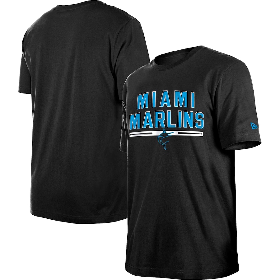 Men's Miami Marlins New Era Black Batting Practice T-Shirt