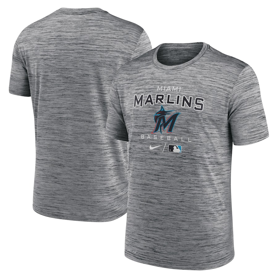 Men's Miami Marlins Nike Anthracite Authentic Collection Velocity Practice Performance T-Shirt Men's Miami Marlins Nike Anthracite Authentic Collection Velocity Practice Performance T-Shirt
