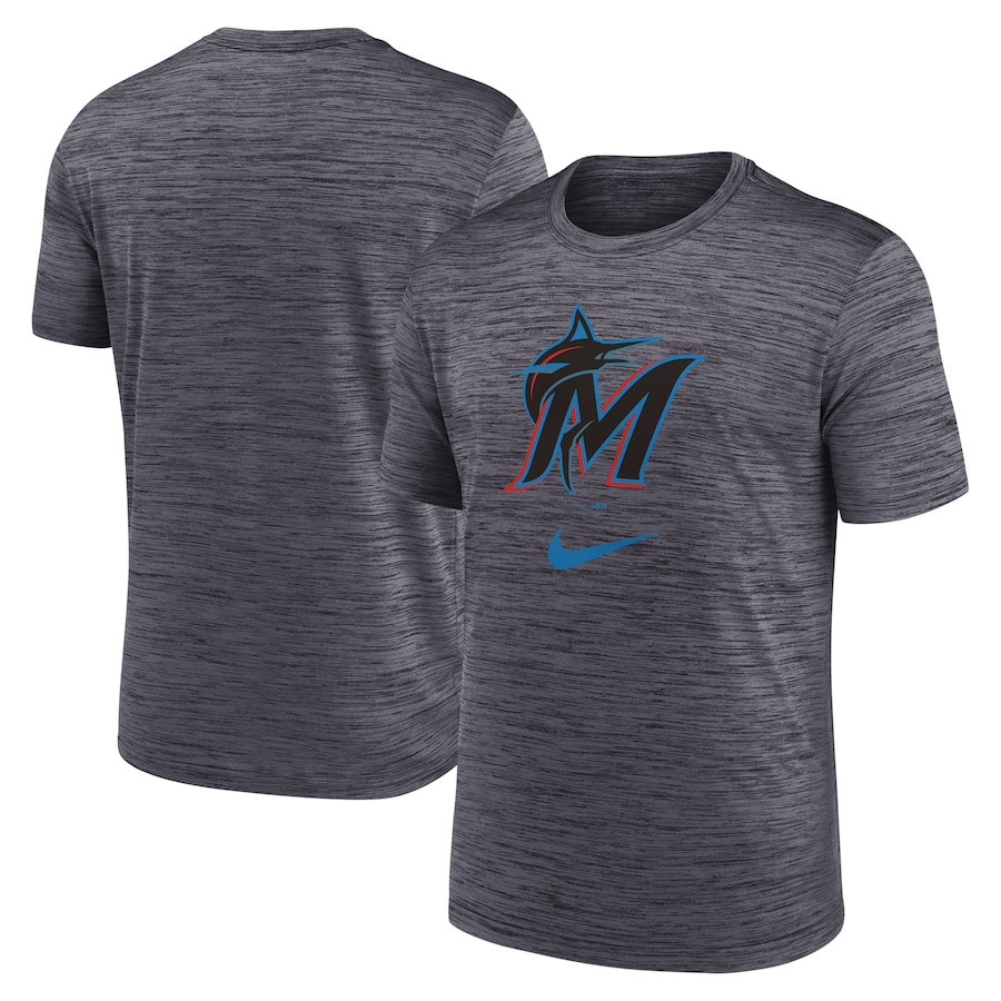 Men's Miami Marlins Nike Black Logo Velocity Performance T-Shirt Men's Miami Marlins Nike Black Logo Velocity Performance T-Shirt