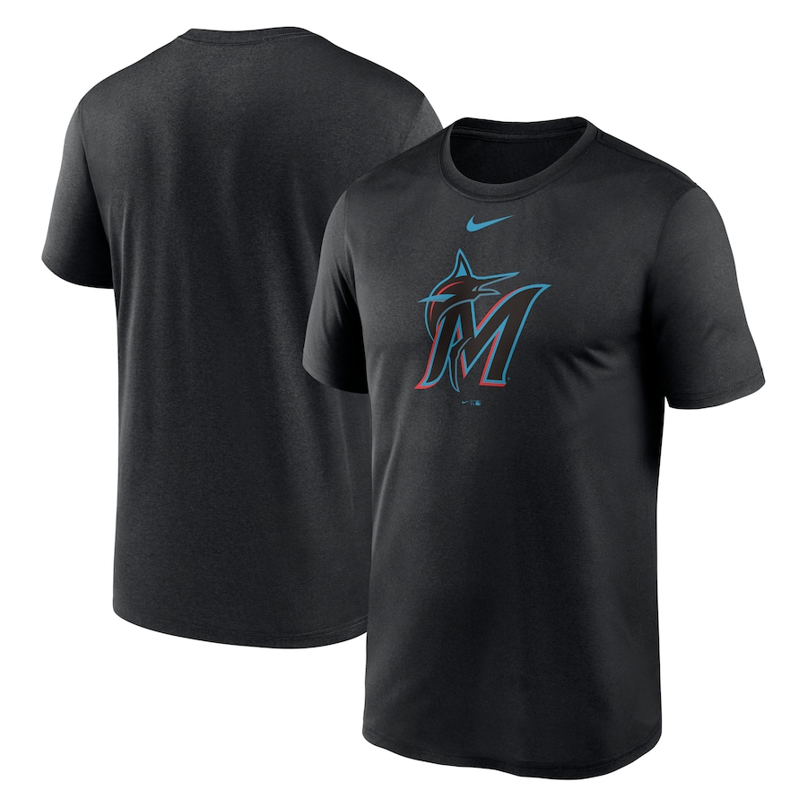 Men's Miami Marlins Nike Black New Legend Logo T-Shirt