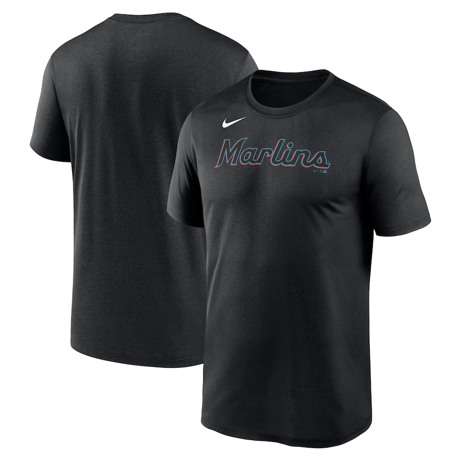 Men's Miami Marlins Nike Black New Legend Wordmark T-Shirt
