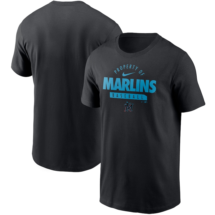Men's Miami Marlins Nike Black Primetime Property Of Practice T-Shirt Men's Miami Marlins Nike Black Primetime Property Of Practice T-Shirt