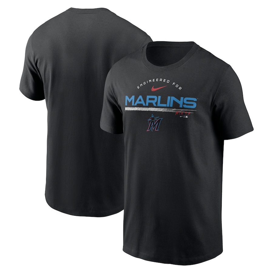 Men's Miami Marlins Nike Black Team Engineered Performance T-Shirt