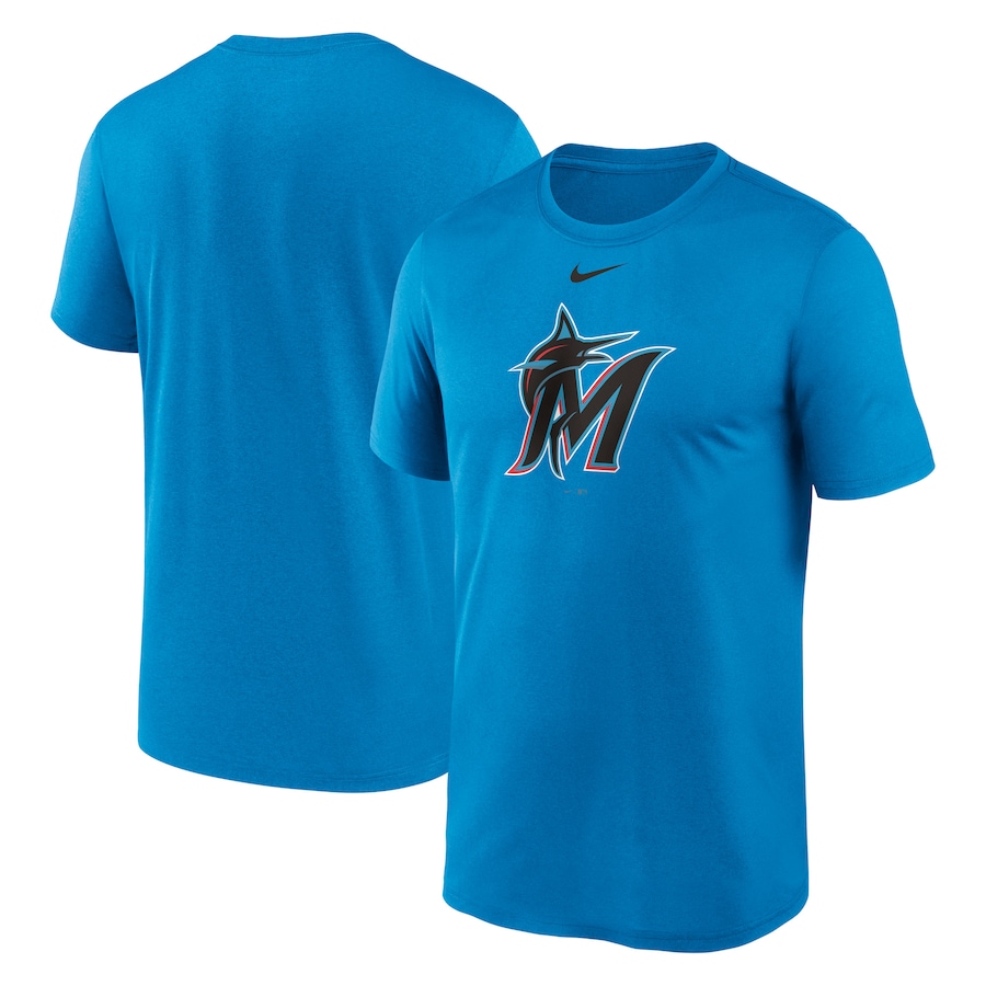 Men's Miami Marlins Nike Blue New Legend Logo T-Shirt