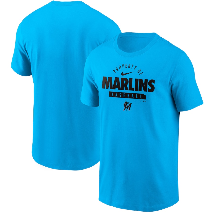 Men's Miami Marlins Nike Blue Primetime Property Of Practice T-Shirt Men's Miami Marlins Nike Blue Primetime Property Of Practice T-Shirt