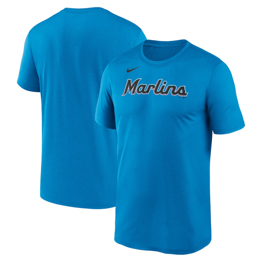 Men's Miami Marlins Nike Light Blue New Legend Wordmark T-Shirt