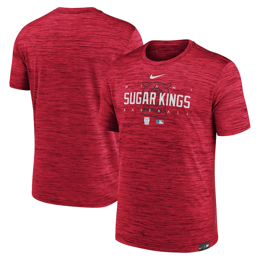Men's Miami Marlins Nike Red City Connect Velocity Practice Performance T-Shirt