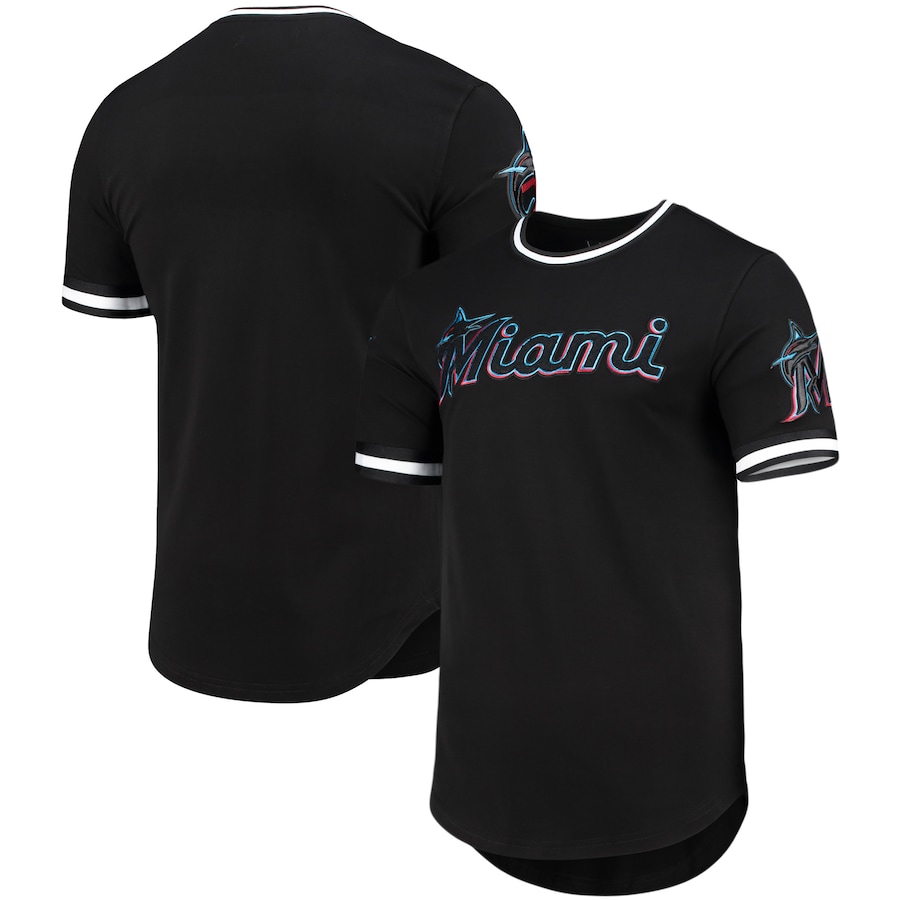 Men's Miami Marlins Pro Standard Black Team T-Shirt Men's Miami Marlins Pro Standard Black Team T-Shirt