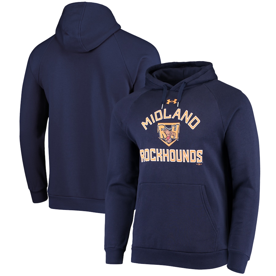 Men's Midland Rockhounds Under Armour Navy All Day Raglan Fleece Pullover Hoodie Men's Midland Rockhounds Under Armour Navy All Day Raglan Fleece Pullover Hoodie