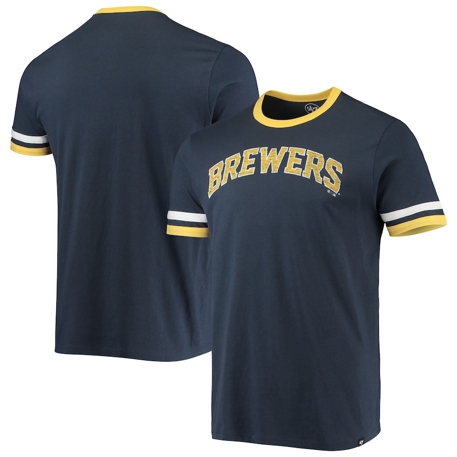 Men's Milwaukee Brewers '47 Navy Team Name T-Shirt Men's Milwaukee Brewers '47 Navy Team Name T-Shirt