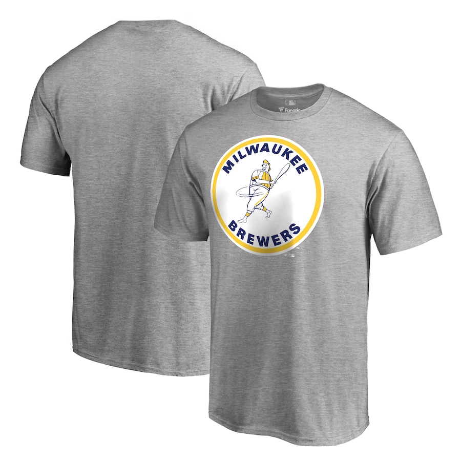 Men's Milwaukee Brewers Ash Cooperstown Collection Forbes T-Shirt
