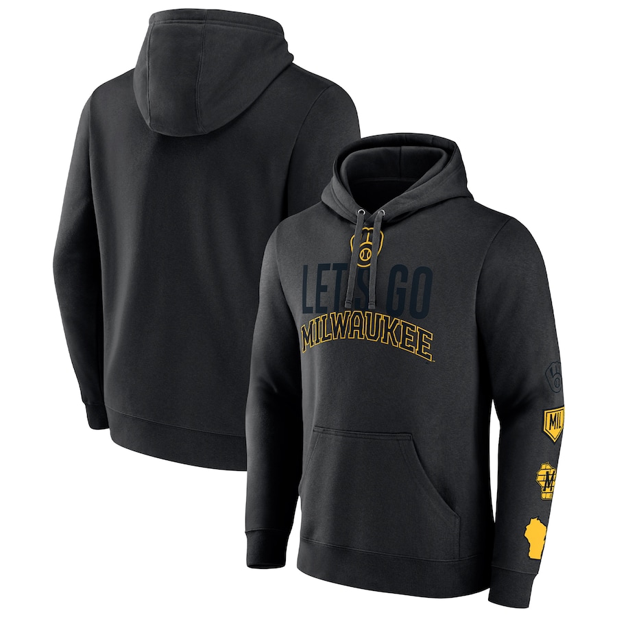 Men's Milwaukee Brewers Black Bases Loaded Pullover Hoodie