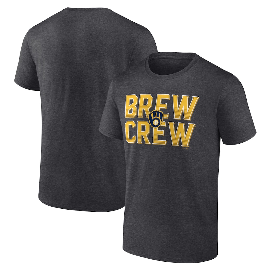 Men's Milwaukee Brewers Charcoal Brew Crew Fancy T-Shirt