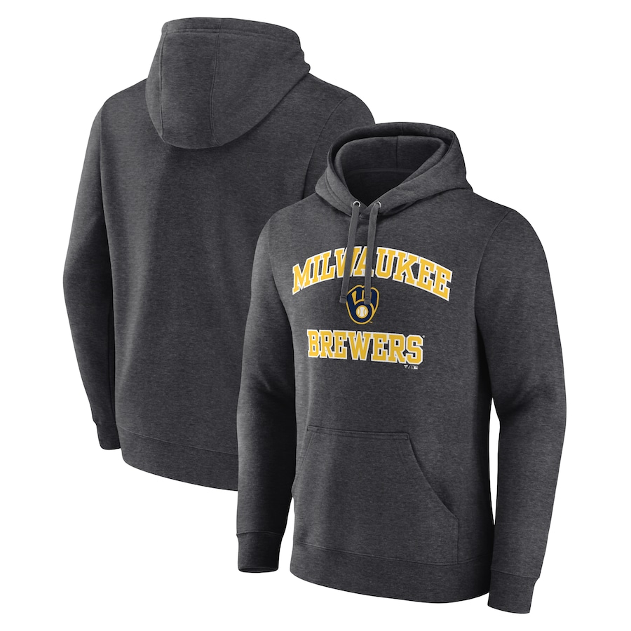 Men's Milwaukee Brewers Charcoal Heart and Soul Pullover Hoodie