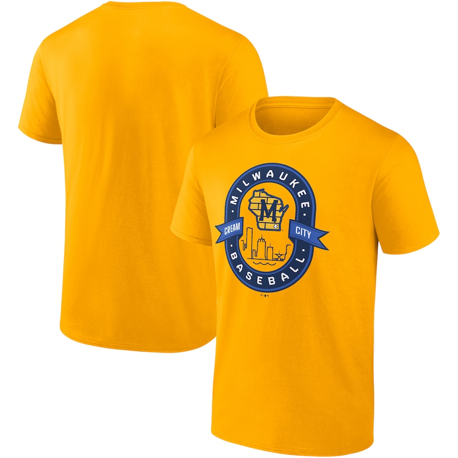 Men's Milwaukee Brewers Gold Iconic Glory Bound T-Shirt