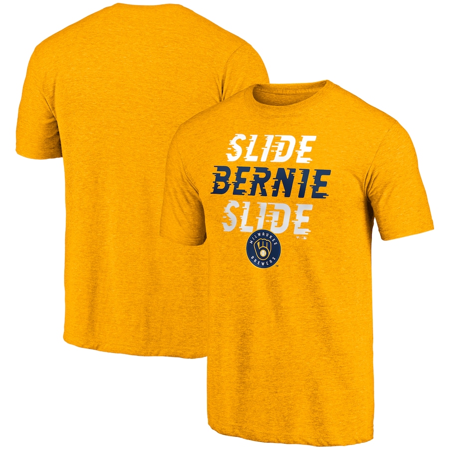 Men's Milwaukee Brewers Heathered Gold Hometown Tri-Blend T-Shirt