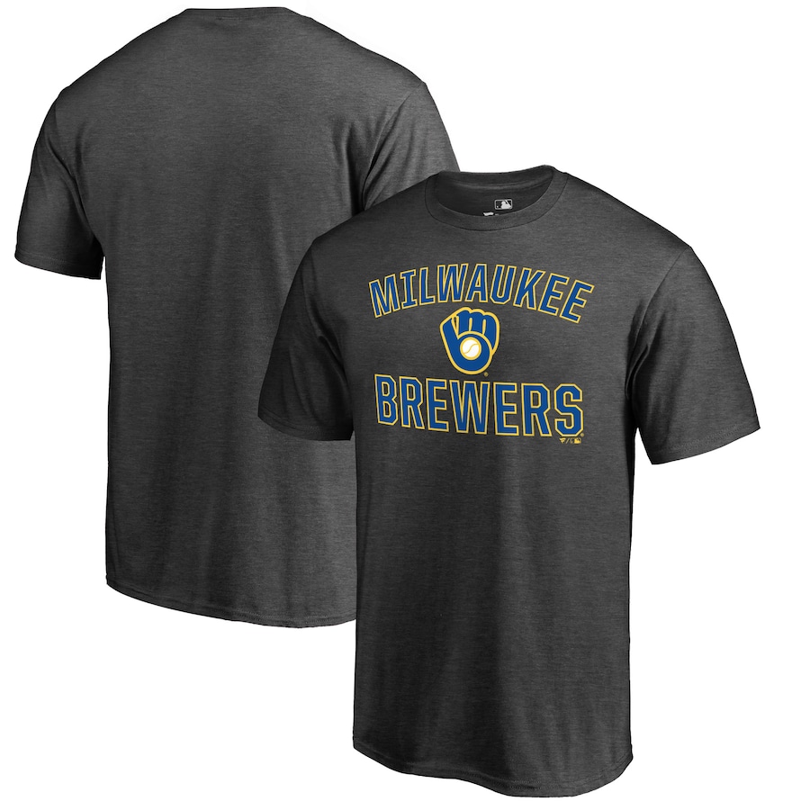 Men's Milwaukee Brewers Heathered Gray Core Basics Victory Arch T-Shirt