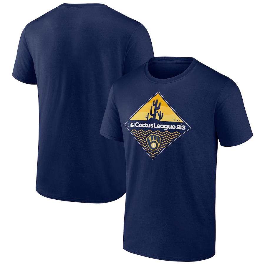 Men's Milwaukee Brewers Navy 2023 MLB Spring Training Diamond T-Shirt Men's Milwaukee Brewers Navy 2023 MLB Spring Training Diamond T-Shirt