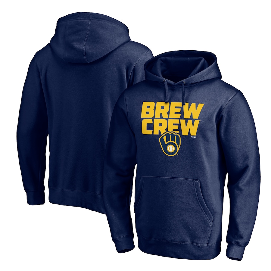 Men's Milwaukee Brewers Navy Team Hometown Collection The Crew Pullover Hoodie Men's Milwaukee Brewers Navy Team Hometown Collection The Crew Pullover Hoodie