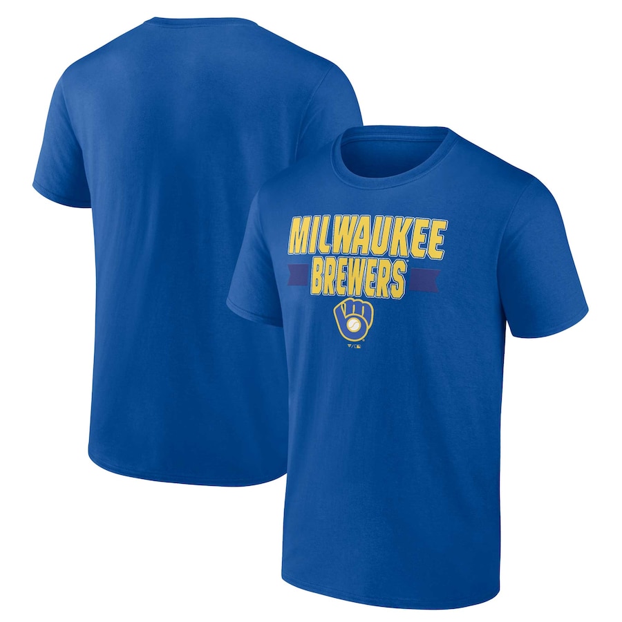 Men's Milwaukee Brewers Royal Close Victory T-Shirt Men's Milwaukee Brewers Royal Close Victory T-Shirt