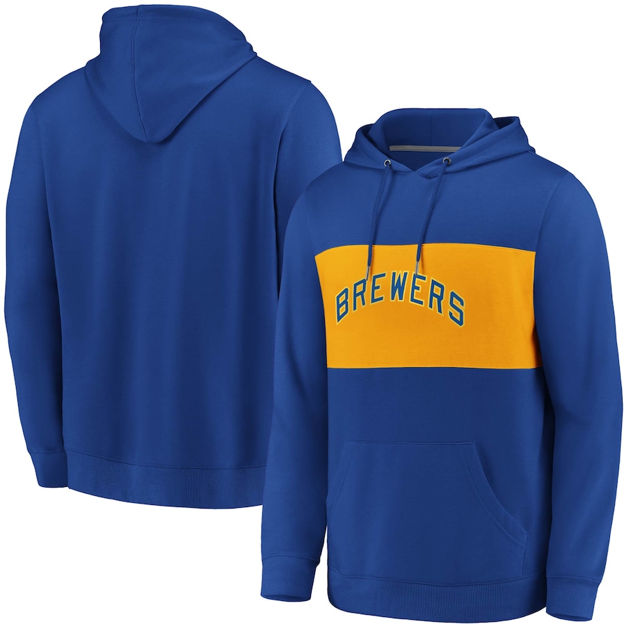 Men's Milwaukee Brewers Royal True Classics Faux Cashmere Pullover Hoodie Men's Milwaukee Brewers Royal True Classics Faux Cashmere Pullover Hoodie