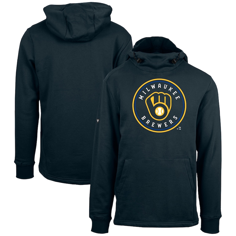 Men's Milwaukee Brewers Levelwear Navy Shift Sportswear Core Logo Pullover Hoodie Men's Milwaukee Brewers Levelwear Navy Shift Sportswear Core Logo Pullover Hoodie