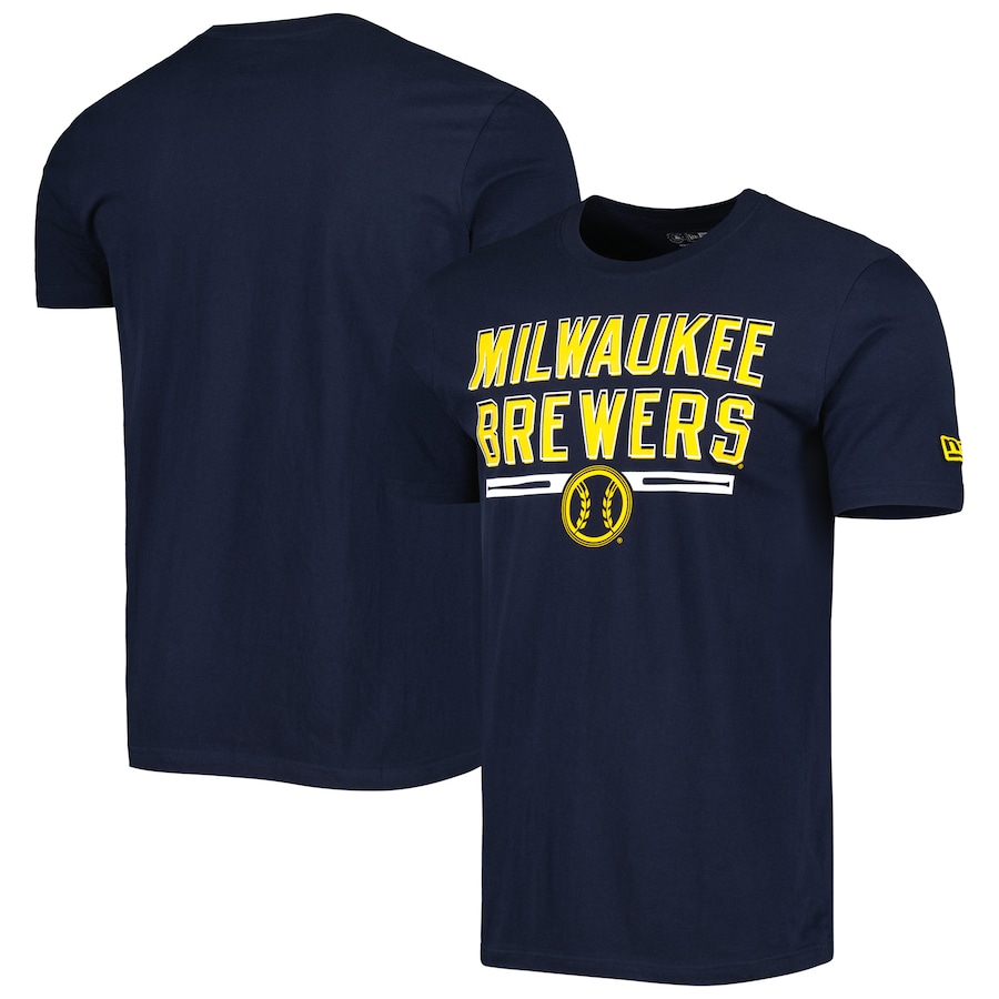 Men's Milwaukee Brewers New Era Navy Batting Practice T-Shirt