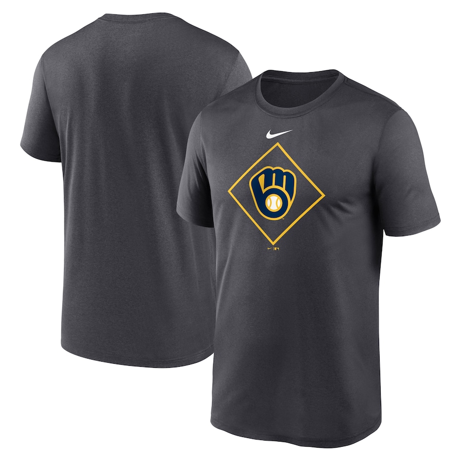 Men's Milwaukee Brewers Nike Anthracite Legend Icon Performance T-Shirt