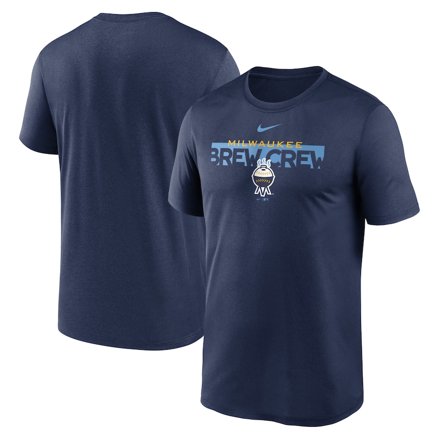 Men's Milwaukee Brewers Nike Navy 2022 City Connect Legend Performance T-Shirt Men's Milwaukee Brewers Nike Navy 2022 City Connect Legend Performance T-Shirt