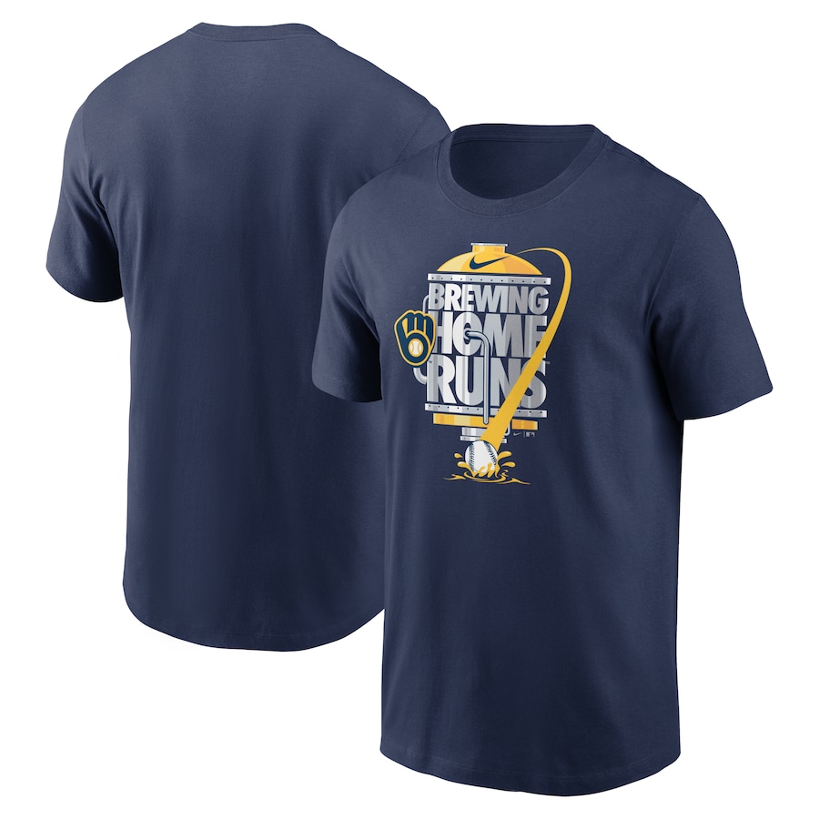 Men's Milwaukee Brewers Nike Navy Brewing Home Runs Local Team T-Shirt