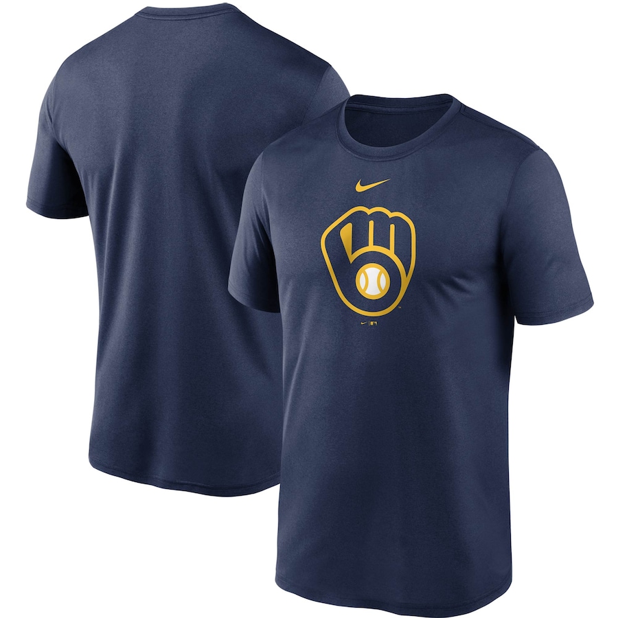 Men's Milwaukee Brewers Nike Navy Large Logo Legend Performance T-Shirt