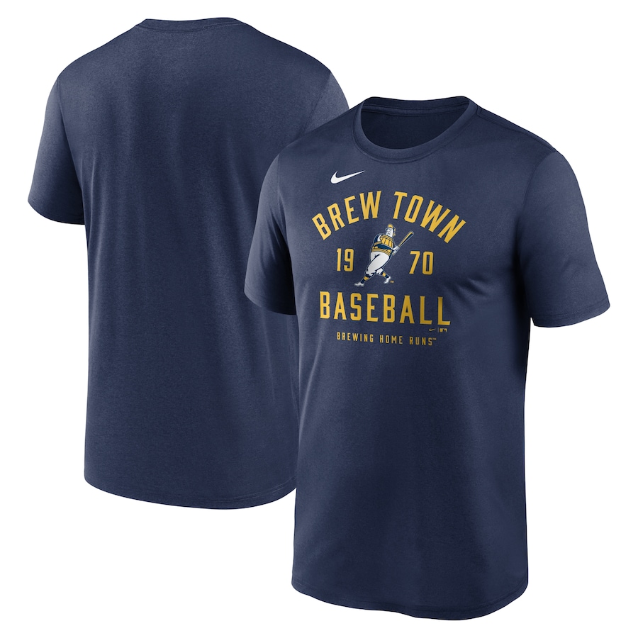 Men's Milwaukee Brewers Nike Navy Local Club Rep Performance T-Shirt Men's Milwaukee Brewers Nike Navy Local Club Rep Performance T-Shirt