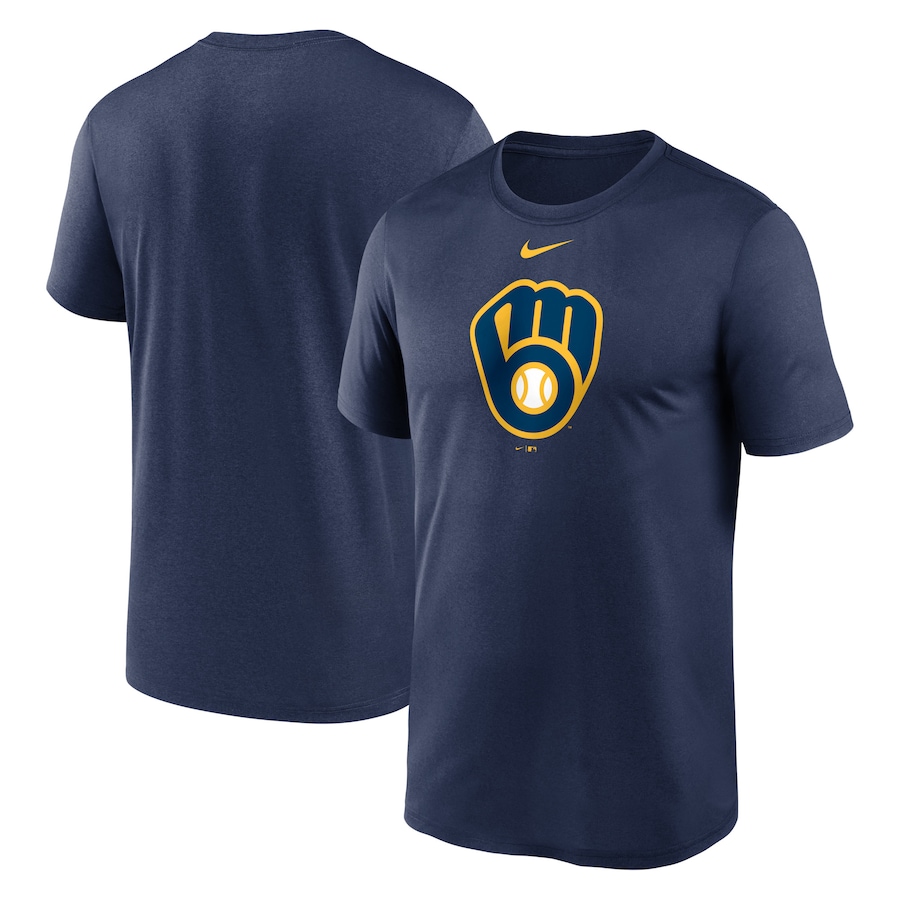 Men's Milwaukee Brewers Nike Navy New Legend Logo T-Shirt