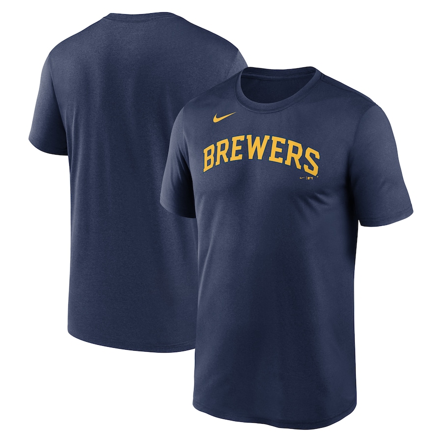 Men's Milwaukee Brewers Nike Navy New Legend Wordmark T-Shirt Men's Milwaukee Brewers Nike Navy New Legend Wordmark T-Shirt