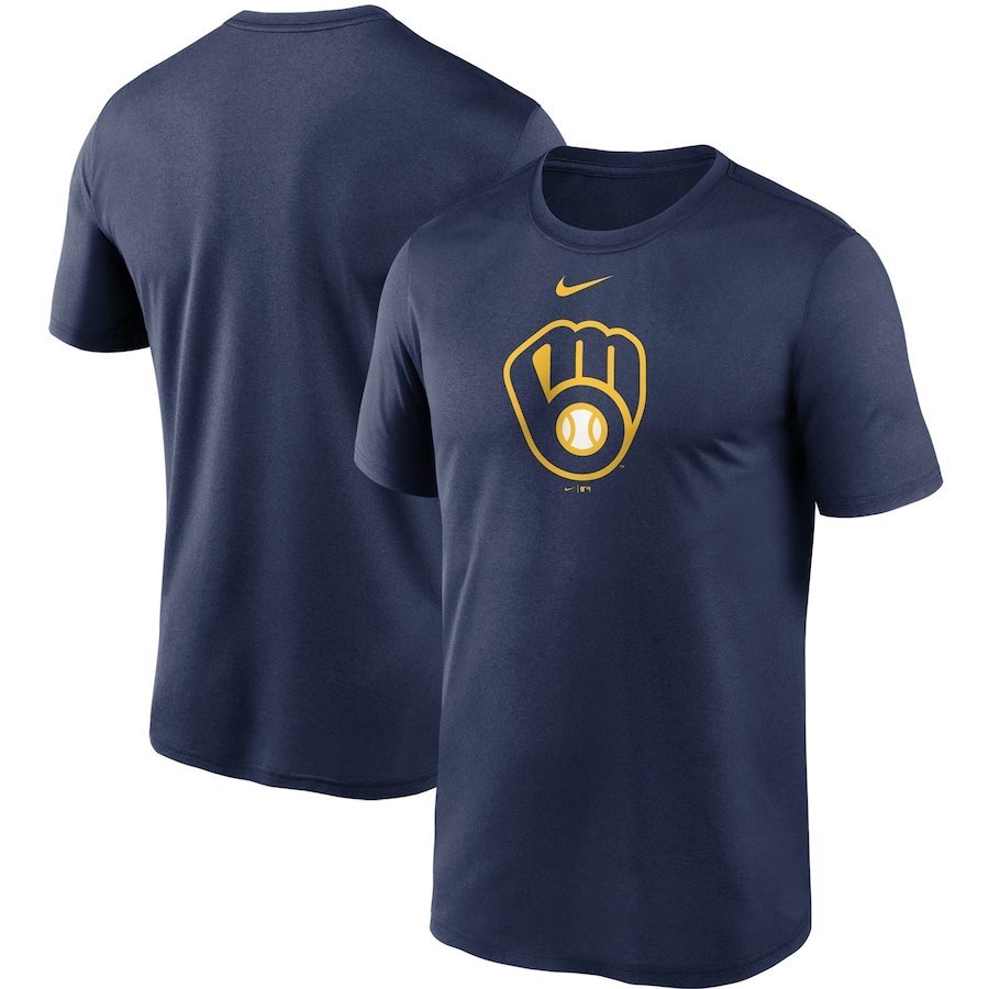 Men's Milwaukee Brewers Nike Navy Team Large Logo Legend Performance T-Shirt Men's Milwaukee Brewers Nike Navy Team Large Logo Legend Performance T-Shirt